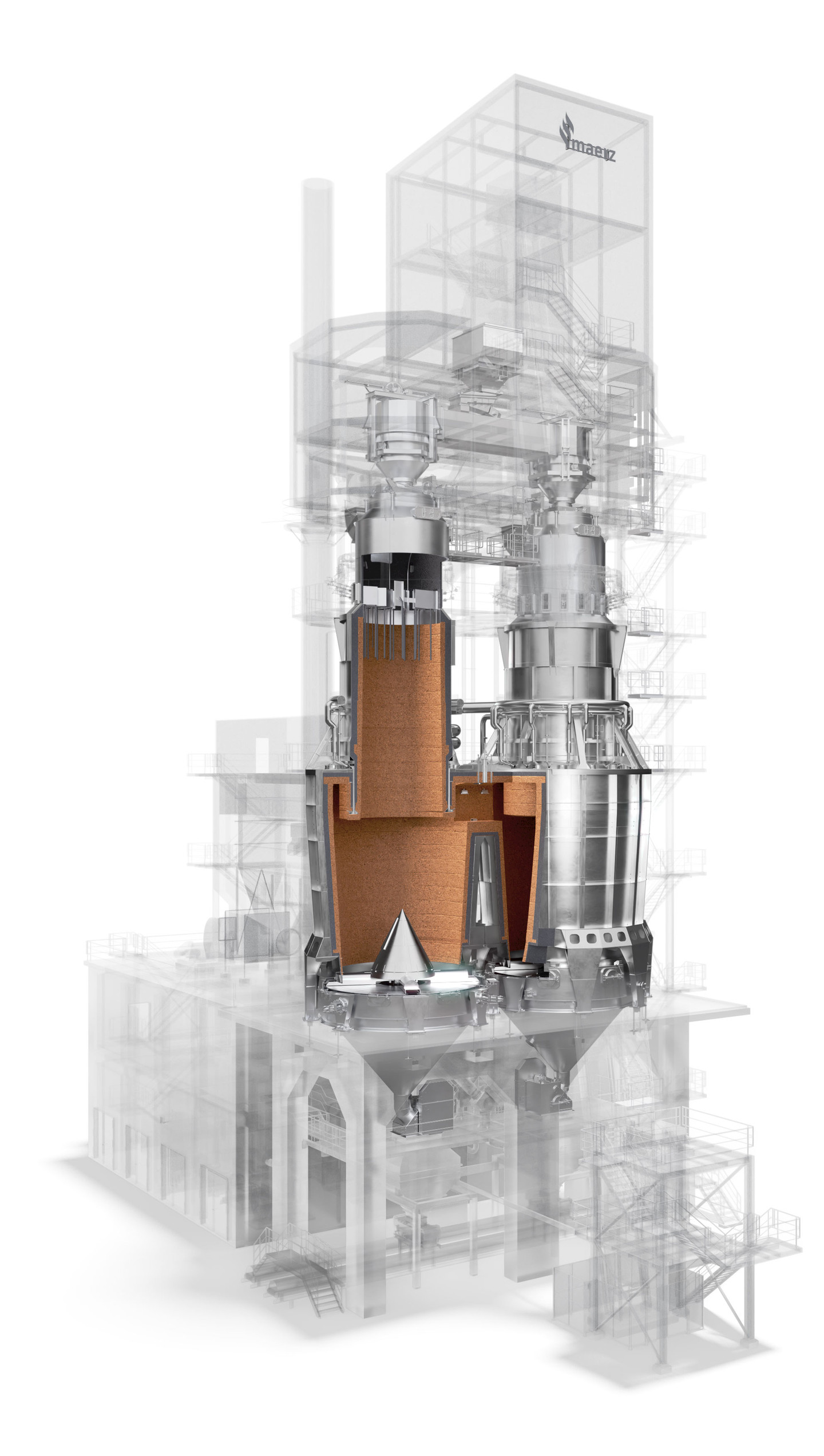Maerz PFR kiln C-sereis with suspended cylinder